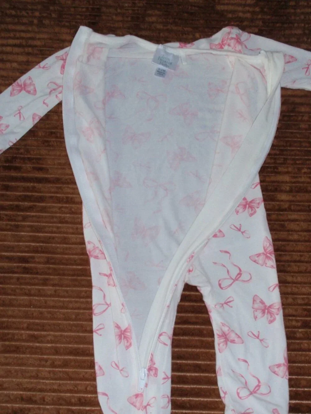 Tres Beau et Belle Baby Girl Footie One-Piece Pajamas Pink Bows Sz 0-3m Newborn
